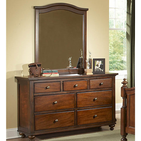 Homelegance Aris Dresser w/ Mirror in Brown Cherry
