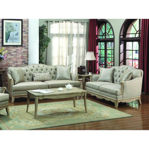 Homelegance Ashden 2 Piece Living Room Set in Neutral Fabric