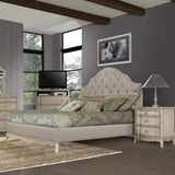 Homelegance Ashden 2 Piece Platform Bedroom Set w/Upholstered Headboard in Driftwood