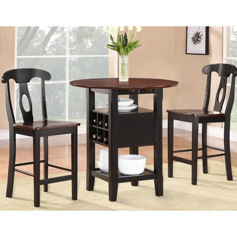 Homelegance Atwood 3 Piece Drop Leaf Counter Height Dining Room Set