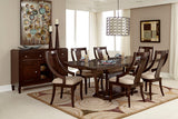 Homelegance Aubriella Chair With Curved Arms, Fabric In Rich Brown Cherry / Neutral Tone Fabric