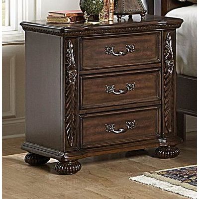 Homelegance Augustine Court Night Stand In Brown Cherry