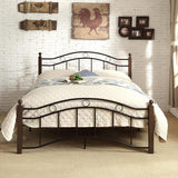 Homelegance Averny Metal Platform Bed in Black & Brown