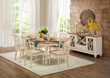 Homelegance Azalea Oval Dining Table, 18"Btf Lf, 2-Tne In Antique White