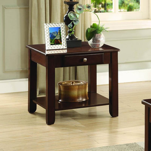 Homelegance Ballwin End Table w/Functional Drawer in Cherry
