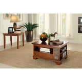 Homelegance Barnett Cocktail Table With Lift Top, Drawer In Stone Inlay / Warm Cherry