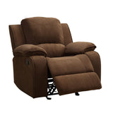 Homelegance Barone Glider Reclining Chair in Dark Brown Polyester