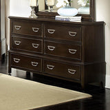 Homelegance Beaux 6 Drawer Dresser w/ Mirror in Dark Cherry