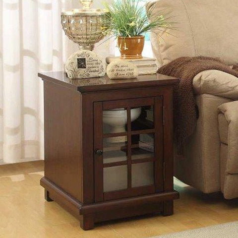 Homelegance Bellamy End Table in Warm Cherry