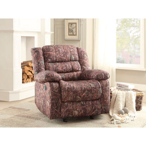 Homelegance Berger Glider Reclining Chair In Camouflage Polyester