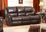 Homelegance Bosworth Recliner Love Seat In Dark Brown Genuine Top Grain Leather Match