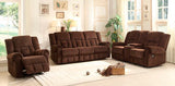 Homelegance Bunker Ls, Double Glider Recliner With Console In Chocolate Polyester