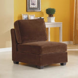 Homelegance Burke Modular Sectional Sofa w/ 2 Chairs & Ottoman in Brown