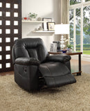 Homelegance Cade 3 Piece Living Room Set in Black Leather