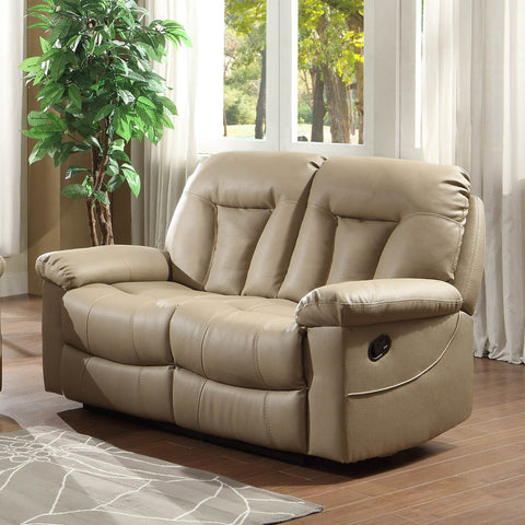 Homelegance Cade Double Reclining Loveseat in Taupe Leather