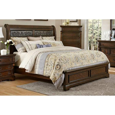 Homelegance Calloway Park Bed In Brown Cherry Finish