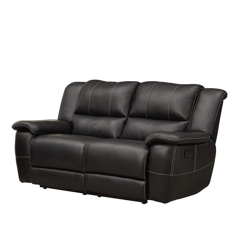 Homelegance Cantrell Double Reclining Loveseat in Black Leather