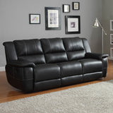 Homelegance Cantrell Double Reclining Sofa in Black Leather