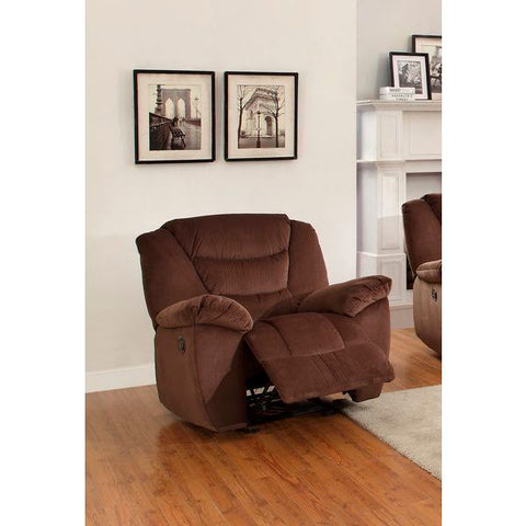 Homelegance Cardwell Glider Recliner Chair, Choc Fabric In Chocolate Fabric