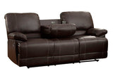 Homelegance Cassville Three Piece Sofa Set In Dark Brown Bi-Cast Vinyl