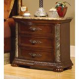 Homelegance Catalina Nightstand in Cherry w/ Marble Top