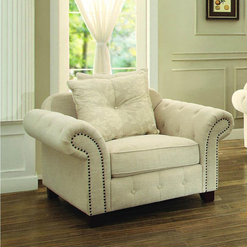 Homelegance Centralia Upholstered Chair in Cream Fabric