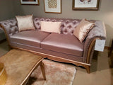 Homelegance Chambord Sofa, Imitation Silk Fabric In Opulent Mix Of Silver And Gold Hues