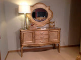 Homelegance Chambord Wall Mirror/Server Beveled Mirrored In Antique Gold