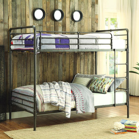 Homelegance Chaney Twin / Twin Bunk Bed in Antiqued Bronze