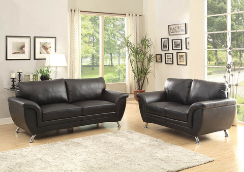 Homelegance Chaska Sofa in Black Leather