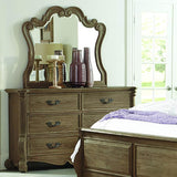 Homelegance Chrysanthe 6 Drawer Dresser & Mirror in Oak