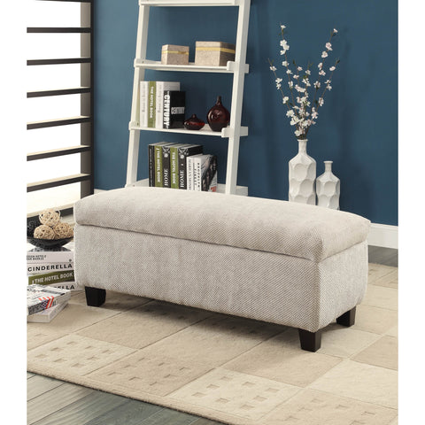 Homelegance Clair Lift-Top Storage Bench in Grey Fabric