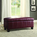 Homelegance Clair Lift Top Storage Bench in Red
