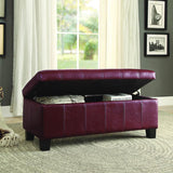 Homelegance Clair Lift Top Storage Bench in Red