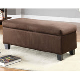 Homelegance Clair Lift Top Storage Bench in Rich Chocolate Corduroy