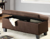 Homelegance Clair Lift Top Storage Bench in Rich Chocolate Corduroy