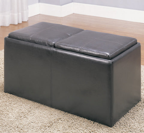 Homelegance Claire Storage Bench w/ 2 Ottomans & Trays
