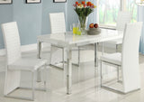 Homelegance Clarice Side Chair w/ Chrome Frame in White PVC