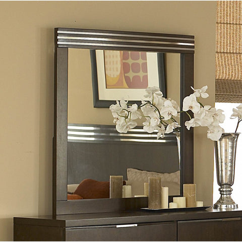 Homelegance Cologne Square Mirror in Smoky Brown