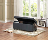 Homelegance Colusa Lift-Top Storage Bench In Grey Fabric