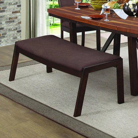 Homelegance Compson 60 Inch Bench in Chocolate Brown Fabric