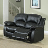 Homelegance Cranley Double Reclining Loveseat in Black Leather