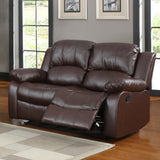 Homelegance Cranley Double Reclining Loveseat in Brown Leather