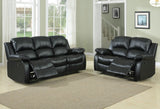Homelegance Cranley Double Reclining Sofa in Black Leather