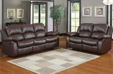Homelegance Cranley 2 Piece Living Room Set in Brown Leather