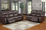 Homelegance Cranley Double Reclining Sofa in Brown Leather