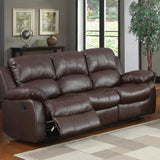 Homelegance Cranley Double Reclining Sofa in Brown Leather