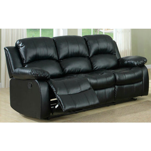 Homelegance Cranley Power Recliner Sofa In Black Bonded Leather Match