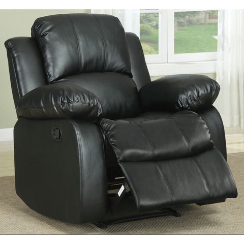 Homelegance Cranley Reclining Chair in Black Leather