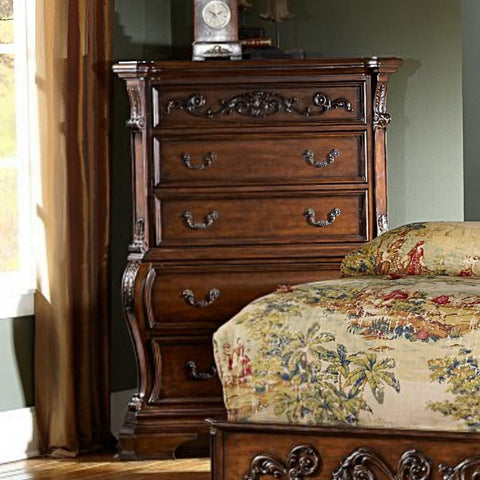 Homelegance Cromwell 5 Drawer Chest in Warm Cherry